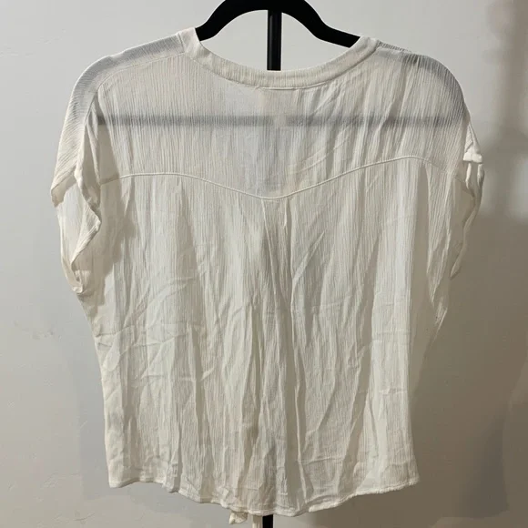 Olive & Oak Cream Gauze Tie Front Blouse | Boho Capsule Top | Size Small - Picture 4 of 4